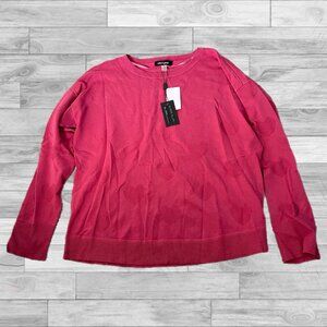 Cable & Gauge pink heart crewneck Sweater NWT size large